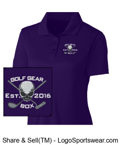 Goth Gear Box Ladies Purple Wicking Golf Polo Design Zoom
